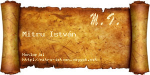 Mitru István névjegykártya
